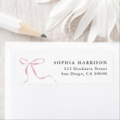 Roze delicate strik etiket (Insitu)