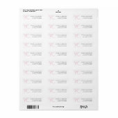 Roze delicate strik etiket (Full Sheet)