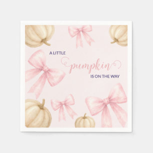 Roze delicate strik Pompoen Baby Shower Servet