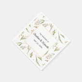 Roze delicate weide bloemen gepersonaliseerde brui servet (Hoek)