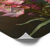 Roze Delphinium Bloemenkunst Print Poster (Hoek)