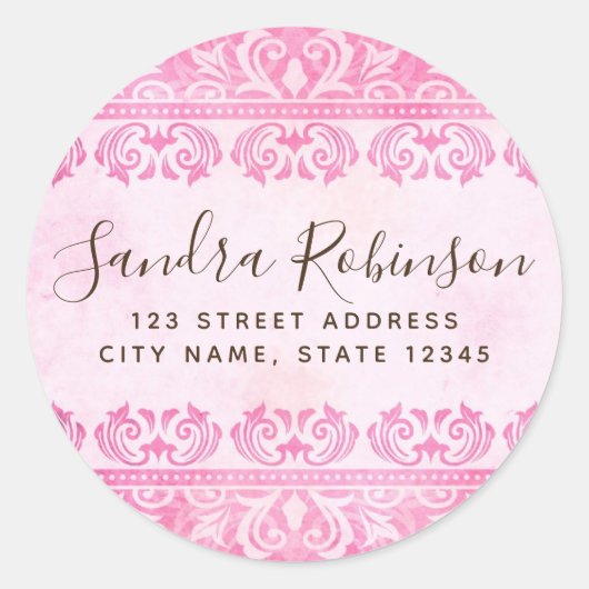  roze demask return address label (Voorkant)