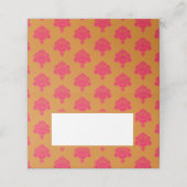 Roze demper en oranje patroon plaatskaartje (Buitenkant ongevouwen)