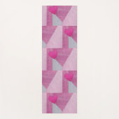 Roze denim en grijze patchwork met hart yogamat (Voorkant)