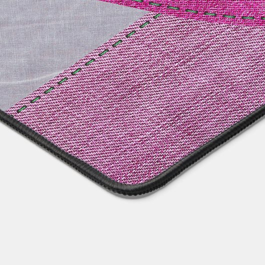 Roze denim hart bureaumat (Hoek)