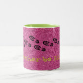 Roze Denim Ik zou LIEVER ZIJN WANDELSCHOENEN Buite Tweekleurige Koffiemok (Center)