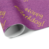 Roze Denim Look Linnen Wrapping Paper Cadeaupapier (Rol Hoek)