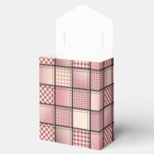 Roze Denim-stalen Tent Favor Box Bedankdoosjes (Geopend)