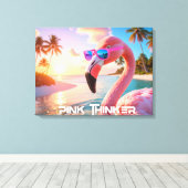 ROZE DENKER - Flamingo ROZE Canvas Afdruk (Insitu (Houten vloer))