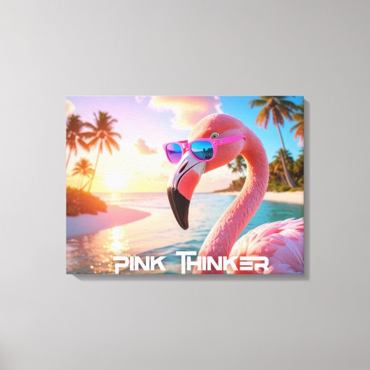 ROZE DENKER - Flamingo ROZE Canvas Afdruk (Voorkant)