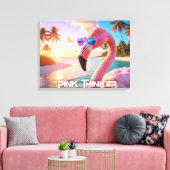 ROZE DENKER - Flamingo ROZE Canvas Afdruk (Insitu (Woonkamer))