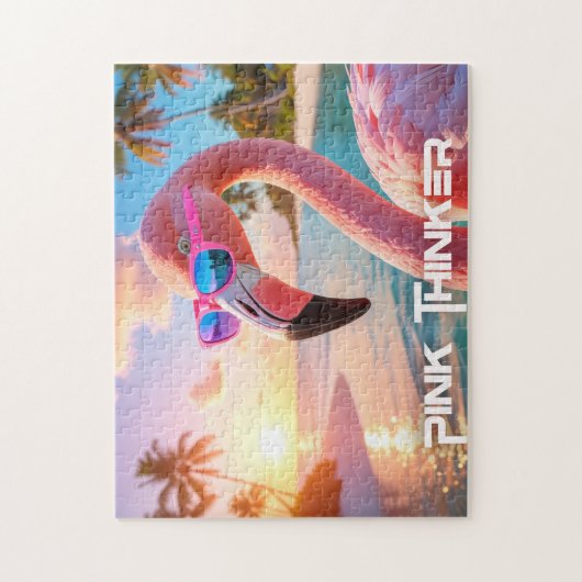 ROZE DENKER - Flamingo ROZE Legpuzzel (Verticaal)
