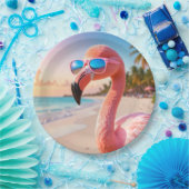 ROZE DENKER Flamingo Roze Papieren Bordje (Feest)