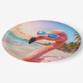 ROZE DENKER Flamingo Roze Papieren Bordje (Gekanteld)