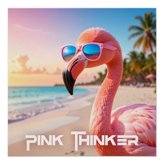 ROZE DENKER Flamingo Roze Perfect Poster (Voorkant)