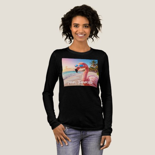 ROZE DENKER - Flamingo ROZE Tri-Blend Shirt (Voorkant)