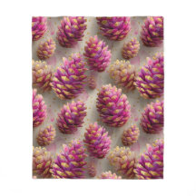 Roze dennenappels met gouden accenten in de winter