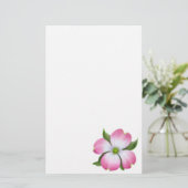 Roze deoghoutbloem briefpapier (Staand voorkant)