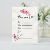 Roze Derby Pet Vrijgezellenfeest Wedden Kaarten (Staand voorkant)