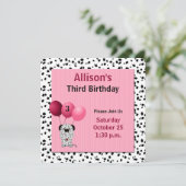 Roze derde verjaardag met Dalmatiërs Kaart (Staand voorkant)