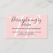 Roze Dermaplaning Aftercare Post Instructies Visitekaartje (Voorkant)