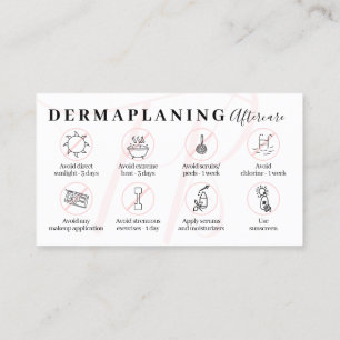 Roze Dermaplaning Nazorg Instructies Visitekaartje