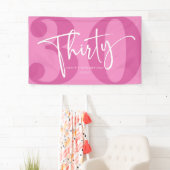 Roze Dertigste 30e Verjaardagsfeestje Spandoek (Insitu)