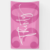 Roze Dertigste 30e Verjaardagsfeestje Spandoek (Verticaal)