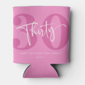 Roze Dertigste Dertigste Verjaardagsfeestgeschenk Blikjeskoeler (Voorkant)