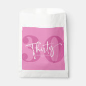 Roze Dertigste Dertigste Verjaardagsfeestje Bedankzakje (Voorkant)