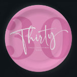 Roze Dertigste Dertigste Verjaardagsfeestje Papieren Bordje<br><div class="desc">Dit is een Roze Dertigste Dertigste Verjaardagsfeestje Papieren Borden!</div>