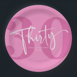 Roze Dertigste Dertigste Verjaardagsfeestje Papieren Bordje<br><div class="desc">Dit is een Roze Dertigste Dertigste Verjaardagsfeestje Papieren Borden!</div>