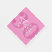 Roze Dertigste Dertigste Verjaardagsfeestje Servet (Hoek)