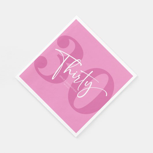 Roze Dertigste Dertigste Verjaardagsfeestje Servet (Hoek)