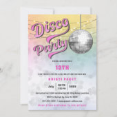 Roze Desco Party Birthday Uitnodiging (Voorkant)