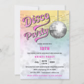 Roze Desco Party Birthday Uitnodiging (Voorkant)