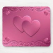 roze design met 2 harten muismat (Voorkant)