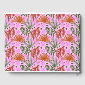 Roze design met kleurrijke bladeren gastenboek (Achterkant)
