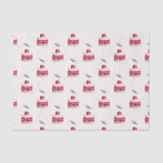 Roze dessert (Design 79 Roze reeks) Tissuepapier (Voorkant)