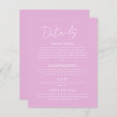 Roze Details Grote Huwelijksbijlage Kaart (Voorkant / Achterkant)