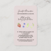 Roze Detox Fresh Fruits Drink Blender Visitekaartje (Achterkant)