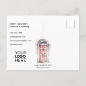Roze Deur Aquarel Makelaar Briefkaart (Achterkant)