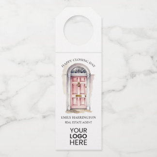 Roze Deur Aquarel Sluiting Makelaar Flessenhanger