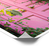 Roze deur met wijnstokken poster (Hoek)