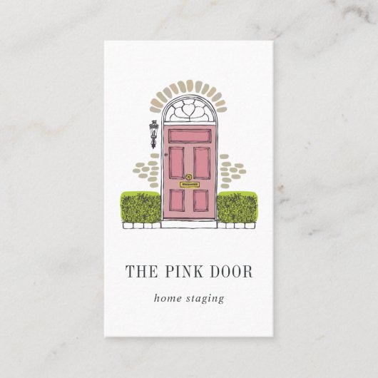 Roze deur | Stationair of intern ontwerp Visitekaartje (Voorkant)