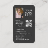 Roze Deur Watercolor QR Code Makelaar Visitekaartje (Achterkant)
