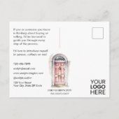 Roze deur waterverf Hallo makelaar Briefkaart (Achterkant)
