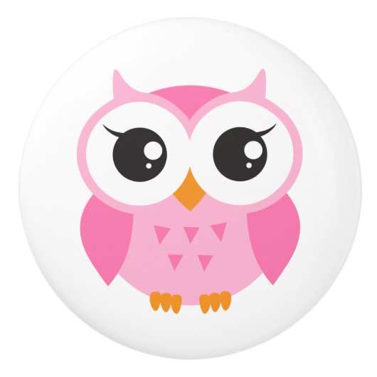 Roze deurknop keramische knop (Voorkant)