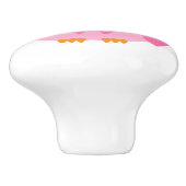 Roze deurknop keramische knop (Zijkant)