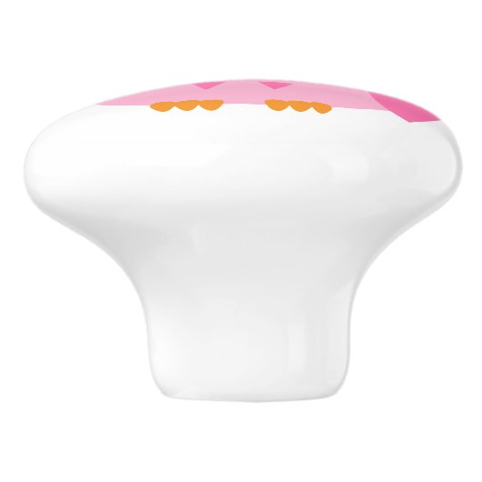 Roze deurknop keramische knop (Zijkant)